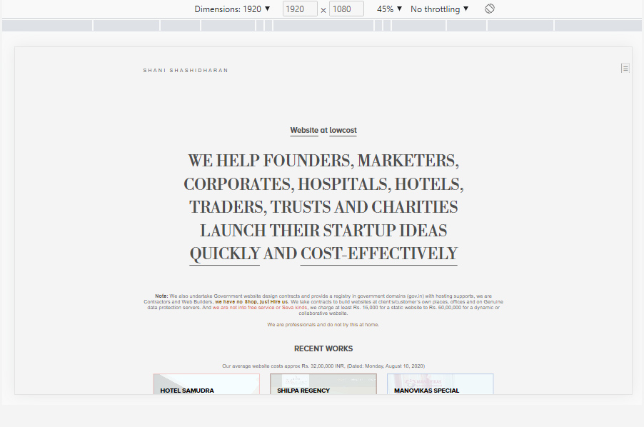 Common Responsive Design for Screen width 1920px and height 1080px