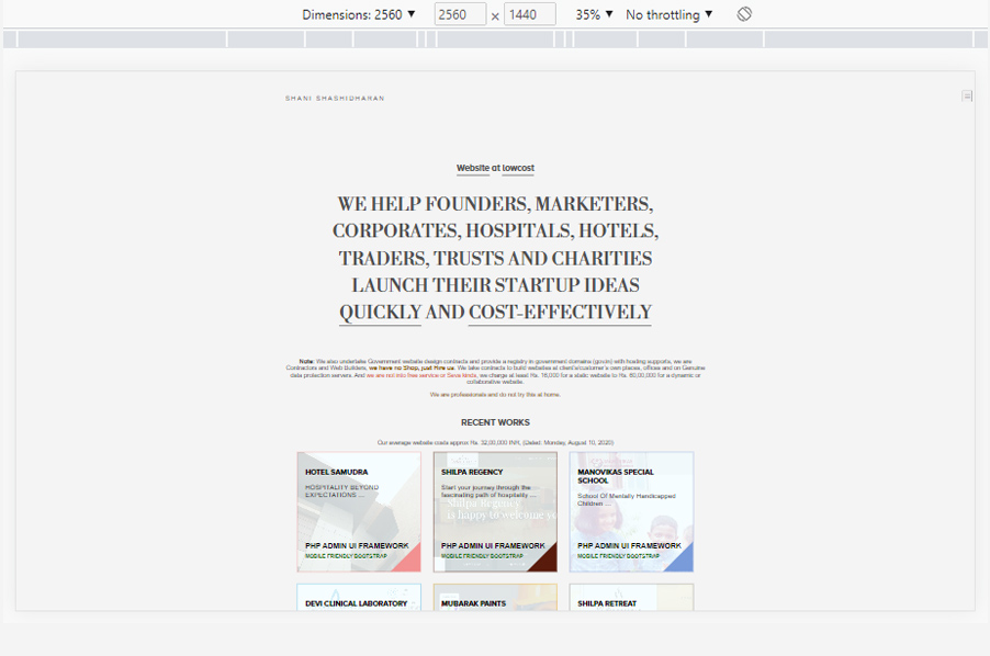 Common Responsive Design for Screen width 2560px and height 1440px